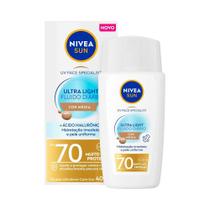 Protetor Facial Nivea Sun Ultra Light Fluido Diário FPS 70 Cor Média 40ml Protetor Facial Nivea Sun Ultra Light Fluido Diário FPS 70 Cor Média 40ml