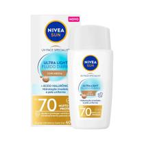 Protetor Facial Nivea Sun Ultra Light Fluido Diário FPS 70 Cor Média 40ml