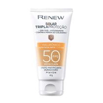 Protetor facial renew solar hialurônico média clara fps50 40g - Avon