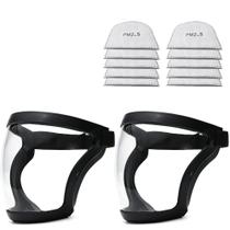 Protetor facial TRIrunpdl, kit com 2 unidades, transparente, ajustável e reutilizável Protetor facial TRIrunpdl, kit com 2 unidades, transparente, ajustável e reutilizável