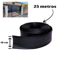 Protetor Fechamento De Portão De Grade Limitador De Grama 25M Preto