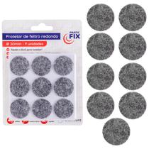 Protetor Feltro Adesivo Redondo 30mm 9 Unidades Proteção Preservação dos Moveis Piso Fixação Fita dupla-face Contra Impactos Pés de móveis Cadeiras - Paramount