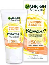 Protetor Hidratante Facial Garnier Uniform & Matte Vitamina C FPS 50 Cor Média 40g - Mais vendido