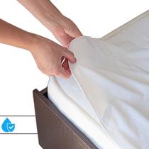 Protetor Impermeável Capa Lençol Ajustável Acamado Idoso Hospitalar Para Colchão Casal Elástico 220x190x30