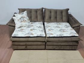 Protetor impermeável dupla face para sofá de 2 metros com almofadas combinando 100% algodão - Beatriz Enxovais
