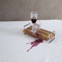 Protetor Impermeável Para Cama Casal Padrão Tecido Matelado Á Prova de Água e Líquidos