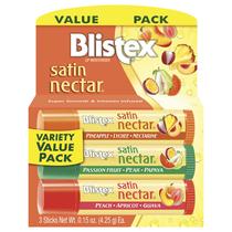 Protetor Labial Blistex Satin Nectar Kit com 3 Unidades de 4,25g Cada Protetor Labial Blistex Satin Nectar Kit com 3 Unidades de 4,25g Cada