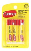 Protetor Labial Carmex Classic Lip Balm Protectant Quantidade:Bastão Kit com 3 Protetor Labial Carmex Classic Lip Balm Protectant Quantidade:Bastão Kit com 3