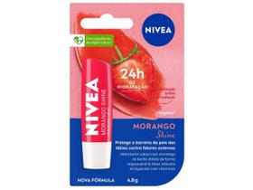 Protetor Labial Hidratante Nivea Morango Shine 4,8g Protetor Labial Hidratante Nivea Morango Shine 4,8g