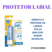 Protetor Labial Hidratante Sun Fruits FPS 24 Baunilha Sem cor Dermachem