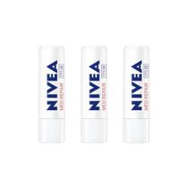 Protetor Labial Nivea 4,8G F15 Med Repair - Kit C/3 Un