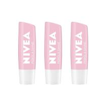 Protetor Labial Nivea 4,8G Perola Shine - Kit C/3 Un