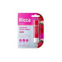 Protetor Labial Ricca FPS15 Morango Hidrata e Protege Lábios