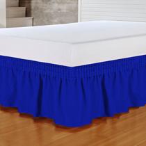 Protetor Lateral Cama Saia Box Casal Queen e King Universal 170 Fios Lisa com Elástico