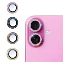 Protetor Lente de Câmera Com Strass Para iPhone 15 Plus - Anel Cor Rosa em Vidro Temperado Protetor Lente de Câmera Com Strass Para iPhone 15 Plus - Anel Cor Rosa em Vidro Temperado