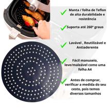 Protetor Manta Teflon Para Airfryer Universal Redondo 20 Cm - MR