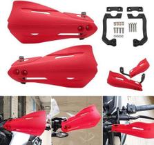 Protetor Mão Modelo Rx Moto Vermelho Universal Guidão 22Mm