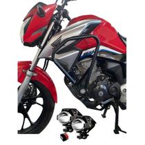 Protetor Motor Carenagem Moto Honda Cg 160 Titan 160 ano 2022 2023 2024 e Farol de Milha Led Par - AURORENSE