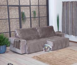 Protetor p/ Sofá Retrátil de 2 módulos medindo 2,80m Contando com os Braços (2,30m sem contar os Braços) Camurça Suede