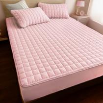 Protetor Para Colchão Impermeavel Com Elastico Resistente Para Cama Matelado Capa Varios Tamanhos Quarto King Queen Casal Rose
