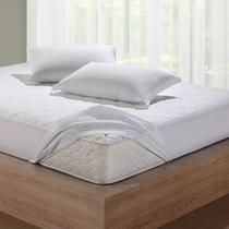 Protetor Para Colchão King Size 193 x 203 x 30 - 100% Poliéster -Branco - HAZIME ENXOVAIS