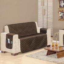 Protetor para Sofá 3 Lugares Dupla Face Master Capri Home Marrom e Preto - Juma Protetor para Sofá 3 Lugares Dupla Face Master Capri Home Marrom e Preto - Juma