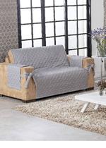 Protetor para sofa de 2 lugares avulso com laço cinza