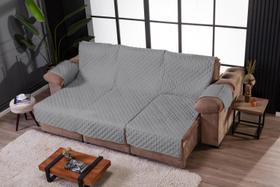 Protetor Para Sofá Retrátil e Reclinável de 3 Módulos 2,40 Metros Com Elástico Fixador e Bolso Lateral