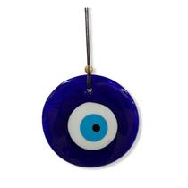 Protetor Parede Olho Grego Azul Murano 15 Cm