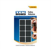 Protetor Pé Cadeira Feltro Quadrado Preto ou Branco 30mm e 22mm Auto Adesivo Tamanho:22mm - 16UnidadesCor:Preto