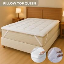 Protetor Pillow Top Cama Queen Colchão Antialérgico Percal 400 Fios Moderno Toque Suave Macio E Resistente Protetor Pillow Top Cama Queen Colchão Antialérgico Percal 400 Fios Moderno Toque Suave Macio E Resistente