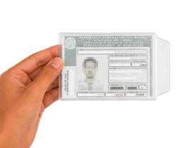 Protetor Porta Documento Para CNH Com Aba Kit 50 Unidades Transparente PVC Resistente Flexível ACP Cristal Protetor Porta Documento Para CNH Com Aba Kit 50 Unidades Transparente PVC Resistente Flexível ACP Cristal