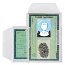 Protetor Porta Documento Tamanho Identidade RG 7,5x10,5cm Com Aba 100 Unidades ACP P7 Plástico
