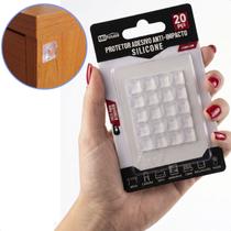 Protetor Quadrado Anti Impacto Adesivo Batida Ruído Parede Moveis Porta Teclado 1,3cm 20 Unidades