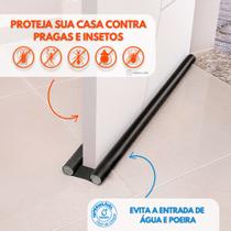 Protetor Rolinho Veda Porta Impermeável 80 cm sem Costura Preto Protetor Rolinho Veda Porta Impermeável 80 cm sem Costura Preto