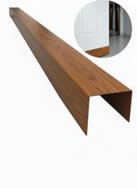 protetor salva porta contra umidade de chapa galvanizada na cor madeira 5x3,6x80cm