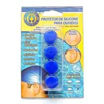 Protetor Silicone Azul Para Ouvido uso em piscina natação