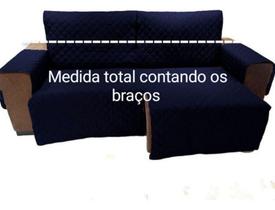 Protetor Sofá 2.30m(medindo Com Braços)2 Modulos Retratil e reclinavel - azul marinho - RJ ENXOVAIS