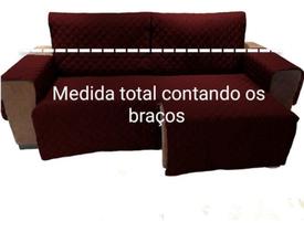 Protetor Sofá 2.30m(medindo Com Braços)2 Modulos Retratil e reclinavel - bordô/vinho - RJ ENXOVAIS