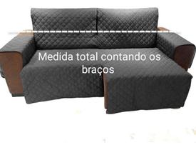 Protetor Sofá 2.70m(medindo Com Braços)2 Modulos Retratil e reclinavel - cinza escuro - RJ ENXOVAIS