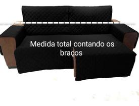 Protetor Sofá 2.70m(medindo Com Braços)2 Modulos Retratil e reclinavel - preto
