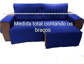 Protetor Sofá 2.90m(medindo Com Braços)2 Modulos Retratil e reclinavel -azul royal - enxovais rj