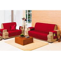 Protetor sofa dupla face 3 e 2 lugares