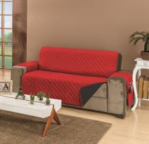 Protetor Sofa Duplaface 4 Lugares King Vermelho