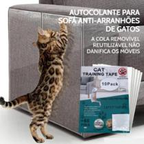 Protetor Sofá Moveis Adesivo Gatos Anti Arranhão Transparente 10und Protetor Sofá Moveis Adesivo Gatos Anti Arranhão Transparente 10und