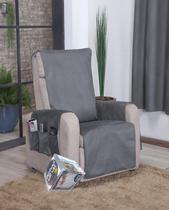 Protetor Sofá Poltrona Amamentação Veludo / Aveludado Cinza Protetor Sofá Poltrona Amamentação Veludo / Aveludado Cinza