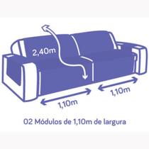 Protetor Sofá Retrátil 4 Lugares Dupla Face Decorativo 2,20M