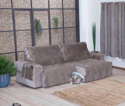 Protetor Sofá Retrátil Assento 2,20m Camurça Suede 2Md Avelã Protetor Sofá Retrátil Assento 2,20m Camurça Suede 2Md Avelã