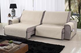 Protetor Sofá Retrátil Reclinável Assento 2,20M Bege Palha