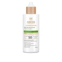 Protetor Solar Adcos Fotoproteção Diária Aqua Fluid Antioleosidade cor Peach FPS 50 com 40ml